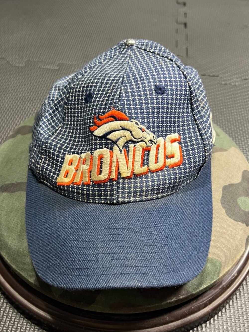 Vintage Denver Broncos NFL Pro Line Adjustable Hat Blue Embroidered Logo Made In